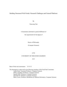 Building Structured Web Portals: Research Challenges and General Platforms