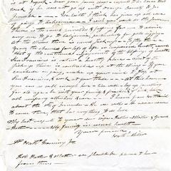 Letter from Nathaniel Miller to Nathaniel Dominy VII