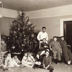 Christmas tree and young patients at Bradley Memorial Hospital in Madison, Wisconsin