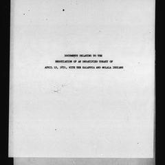 Documents relating to the negotiation of an unratified treaty of April 19, 1851, with the Kalapuya and Molala Indians