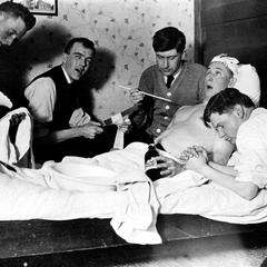 Young men playing doctor