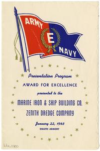 Presentation program for Army-Navy "E" Award
