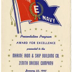 Presentation program for Army-Navy "E" Award