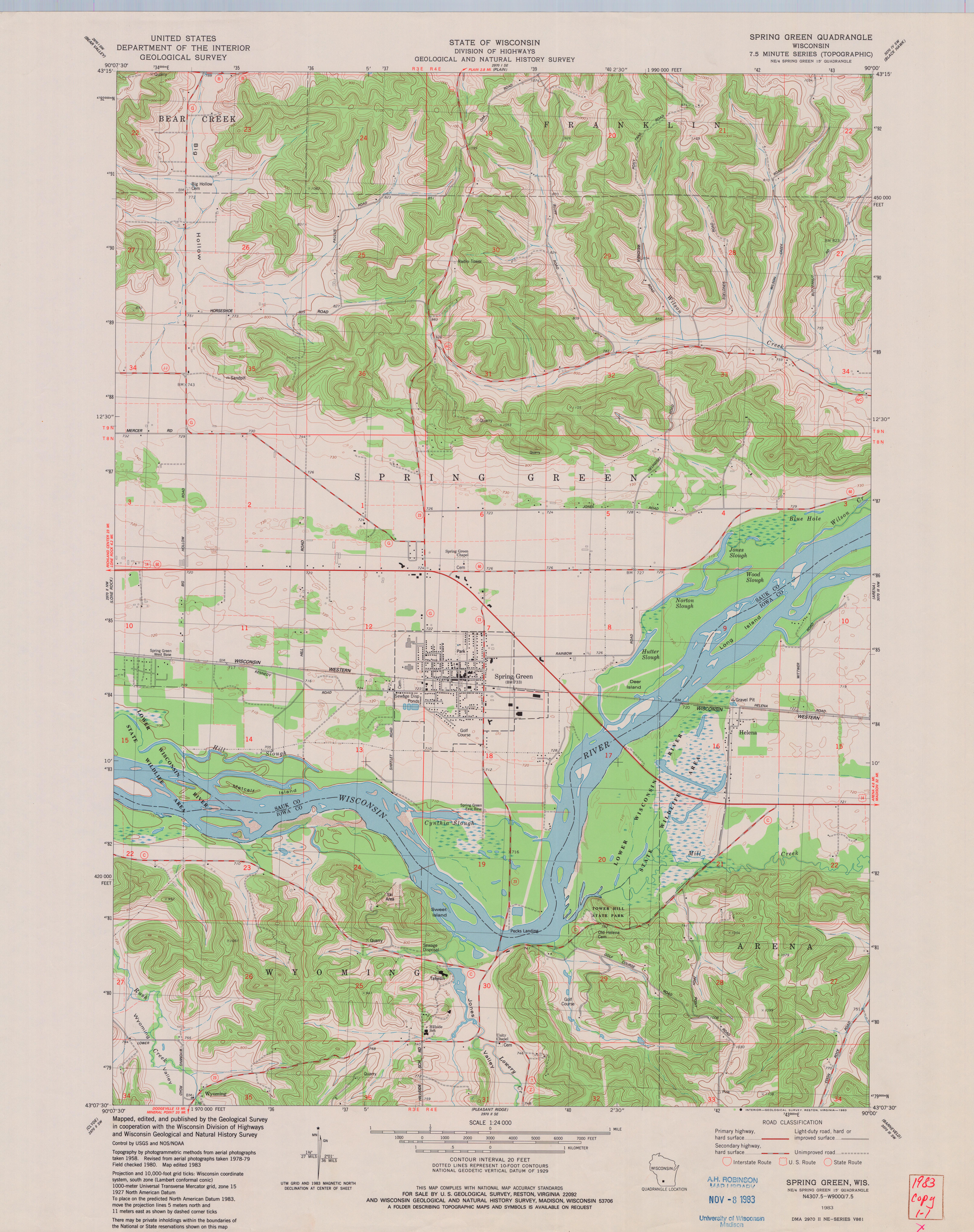 Spring Green Wisconsin Map Spring Green Quadrangle - Uwdc - Uw-Madison Libraries