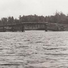 Log bridge over Lake Tomahawk