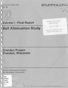 Soil attenuation study : Crandon Project