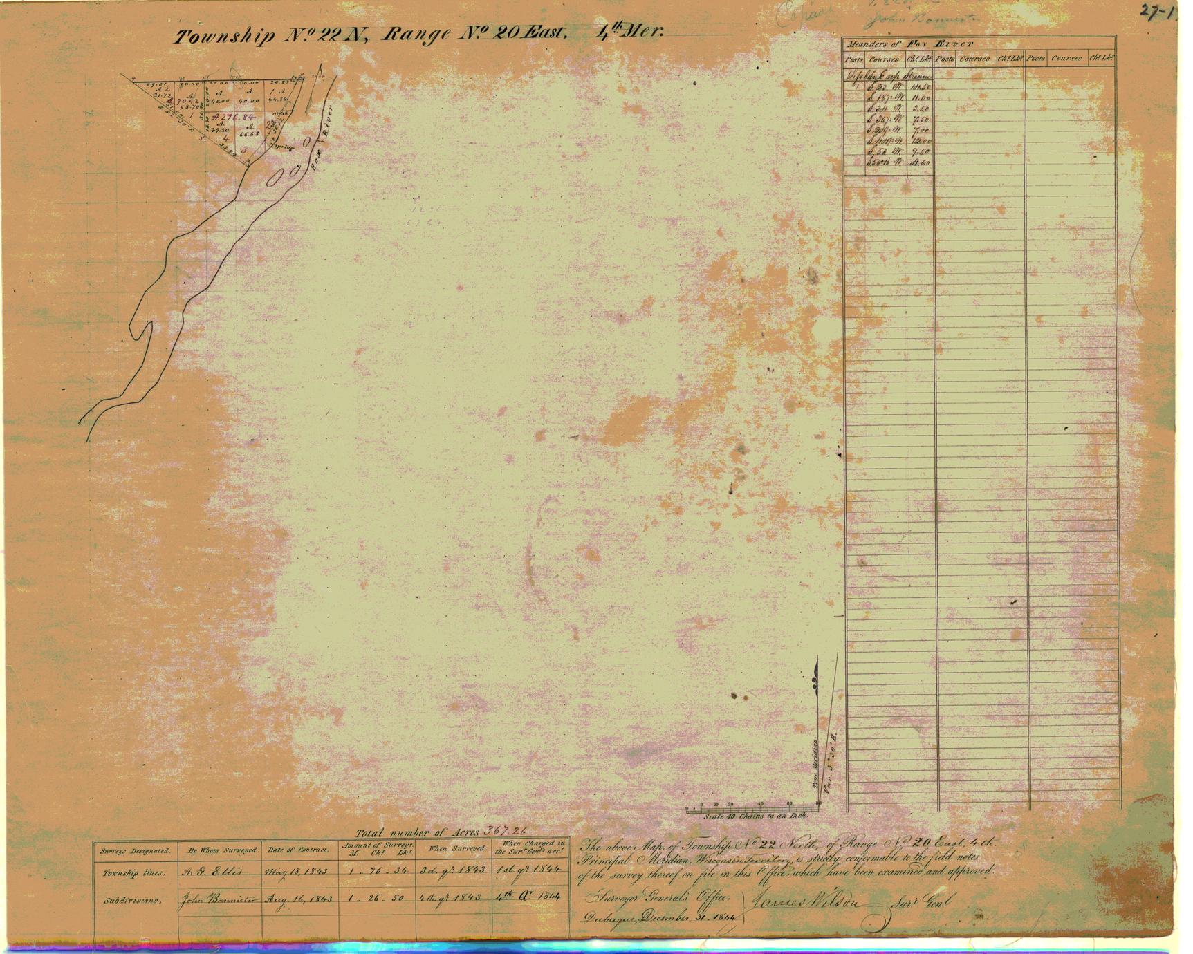 [Public Land Survey System map: Wisconsin Township 22 North, Range 20 East]