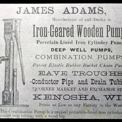 James Adams pump advertisement