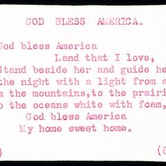 "God Bless America", chorus
