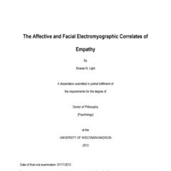 The Affective and Facial Electromyographic Correlates of Empathy