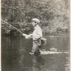 Starker fishing the Lily, Lily River Valley, Wisconsin, June 1927