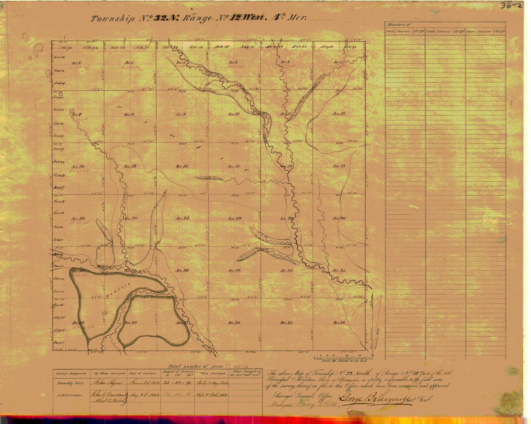 [Public Land Survey System map: Wisconsin Township 32 North, Range 12 West]
