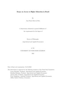 Essays on Access to Higher Education in Brazil