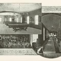 Billiard hall and bowling alley