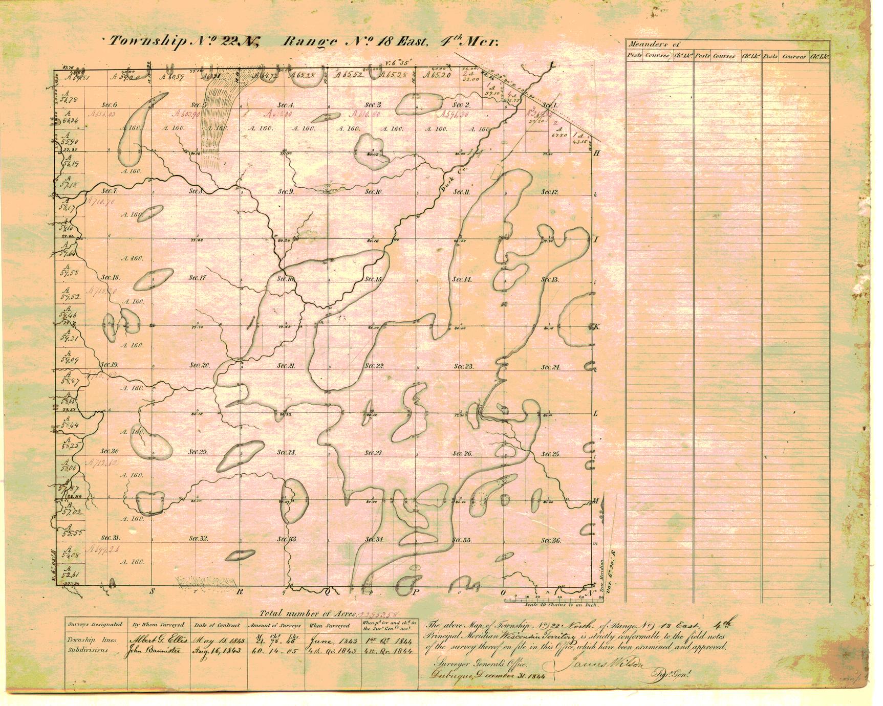 [Public Land Survey System map: Wisconsin Township 22 North, Range 18 East]