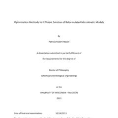 Optimization Methods for Efficient Solution of Reformulated Microkinetic Models
