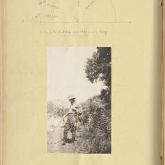 "When to get up on opening day," journal entry with photo of Estella hunting, and star chart drawn by AL, October 1921