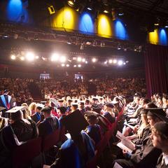 View of graduation ceremony from the back