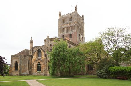 Tewkesbury Abbey from the northeast exterior