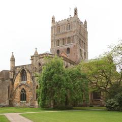 Tewkesbury Abbey from the northeast exterior