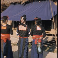 Three Hmong (Meo) women : rear view detail
