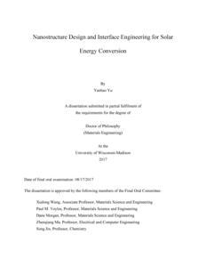 Nanostructure Design and Interface Engineering for Solar Energy Conversion