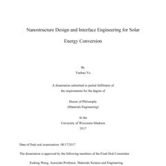 Nanostructure Design and Interface Engineering for Solar Energy Conversion