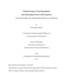 Political Ecology of Land Degradation and Social Impacts from Urban Expansion 