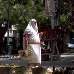 Woman at Market in Jerba Style of Dress