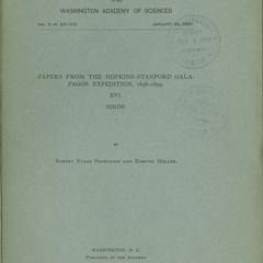 Papers from the Hopkins-Stanford Galapagos Expedition, 1898-1899. XVI. Birds