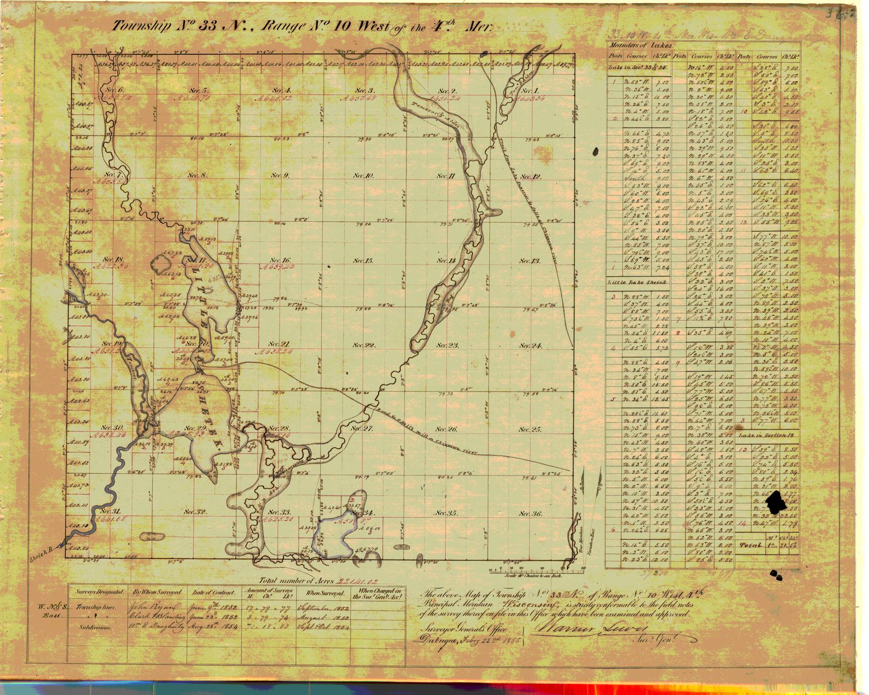 [Public Land Survey System map: Wisconsin Township 33 North, Range 10 West]
