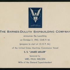 Launching invitation for the James Miller