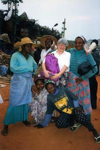Group posing at Kumasi market