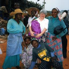 Group posing at Kumasi market