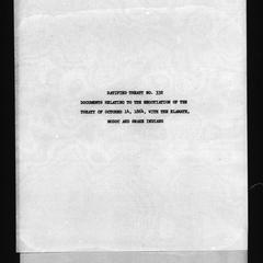 Ratified treaty no. 332, Documents relating to the negotiation of the treaty of October 14, 1864, with the Klamath, Modoc and Snake Indians