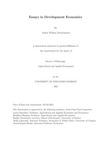 Essays in Development Economics