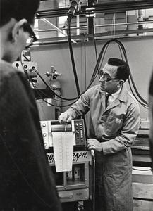 Norman Braton demonstrating automatic welding