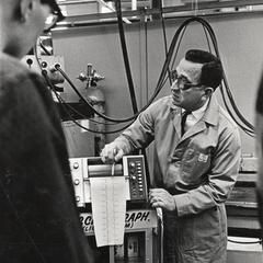 Norman Braton demonstrating automatic welding