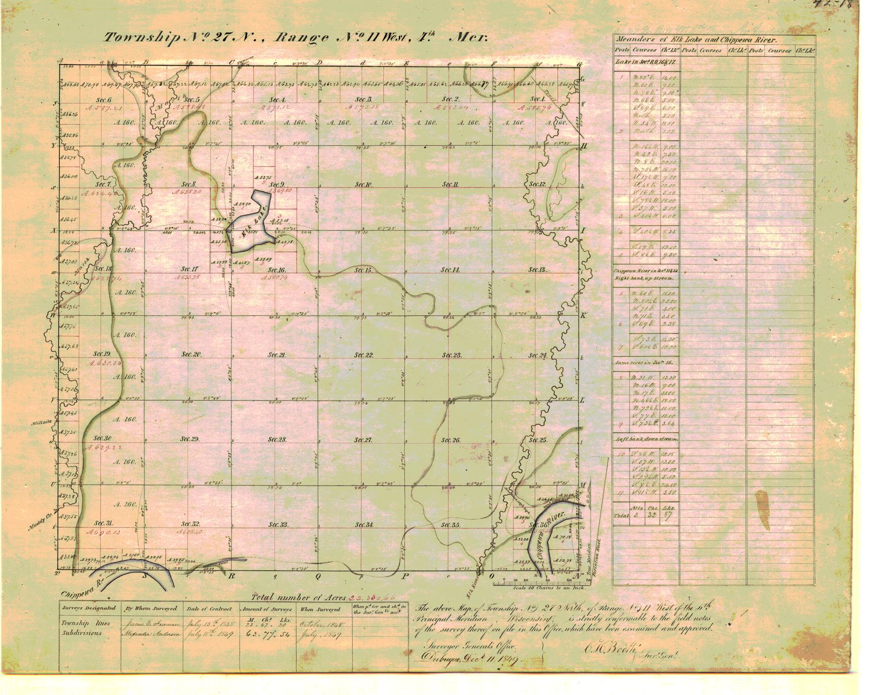 [Public Land Survey System map: Wisconsin Township 27 North, Range 11 West]