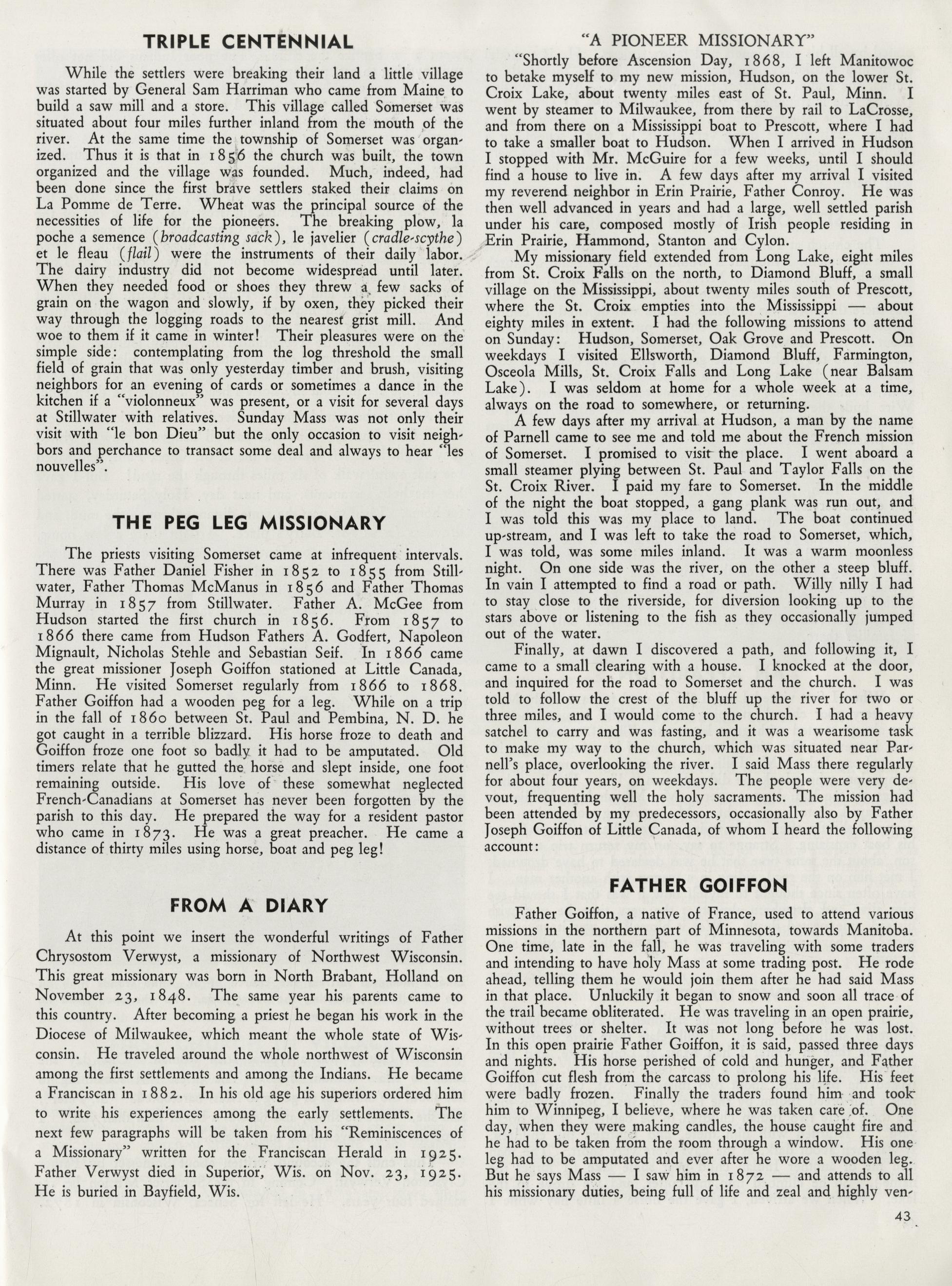 Triple Centennial Jubilee souvenir book containing the history of