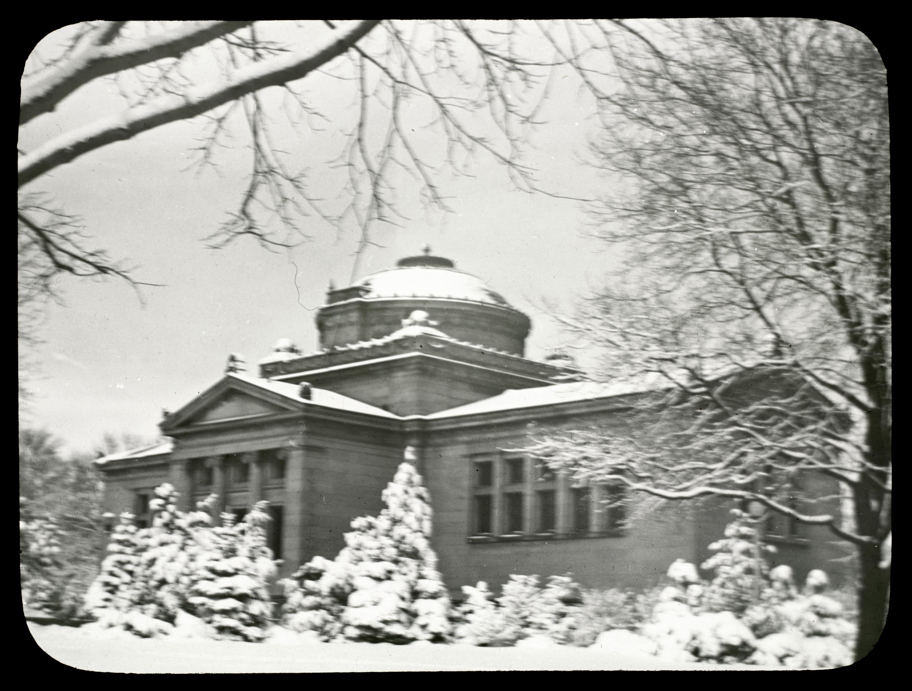 Simmons Library, snow - UWDC - UW-Madison Libraries