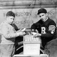 Frank and Ray Henderson with Egg Truck. Rochester, Wisconsin