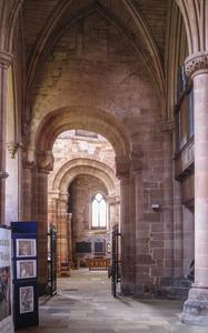 Carlisle Cathedral nave aisle across nave into opposite aisle