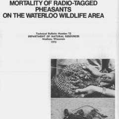 Mortality of radio-tagged pheasants on the Waterloo Wildlife Area