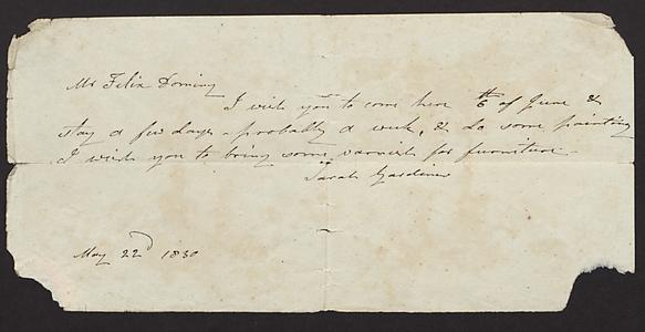 Letter from Sarah Gardiner, 1830