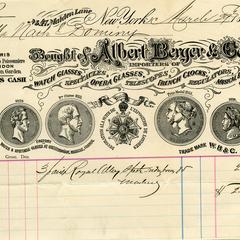 Bill from Albert Berger & Co. to Nathaniel Dominy VII, 1890