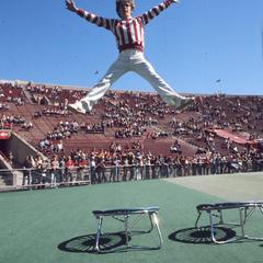 Cheerleader with a trampoline