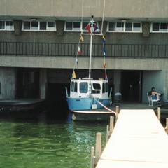 The Limnos docked at the boat slip