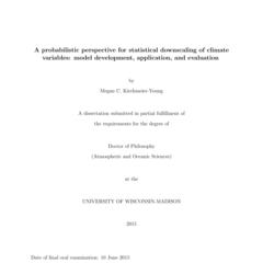 A probabilistic perspective for statistical downscaling of climate variables: model development, application, and evaluation
