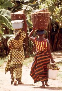 Women Carrying Baskets on Heads